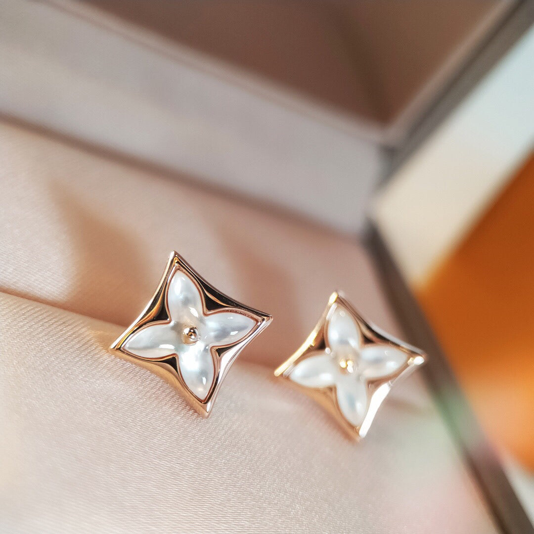 [VA]スター マザーオブパール ピンクゴールドピアス