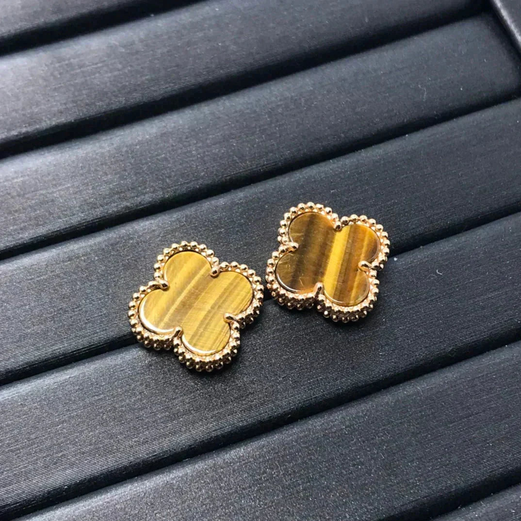 [VA]CLOVER MEDIUM 1 MOTIV OHRRINGE TIGERAUGE