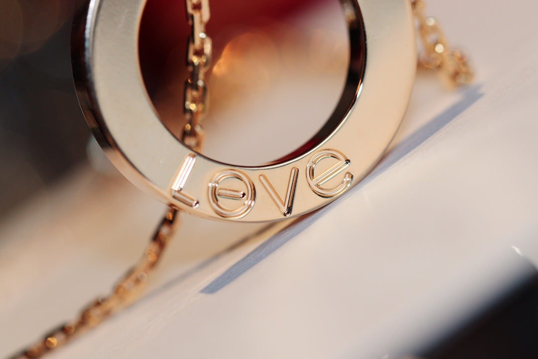 [VA]LOVE ネックレス 16MM 6ダイヤモンド ピンクゴールド