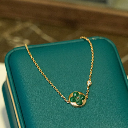 [VA]SUN MALACHITE 1 DIAMOND PINK GOLD BRACELET