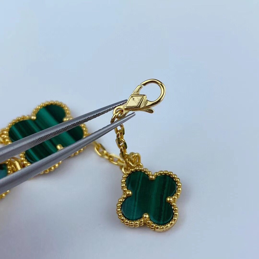 [VA]MAGIC CLOVER MALACHIT GOLDARMBAND 5 MOTIVE