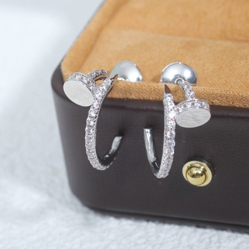 [VA]JUSTE EARRINGS 12.75MM SILVER DIAMOND