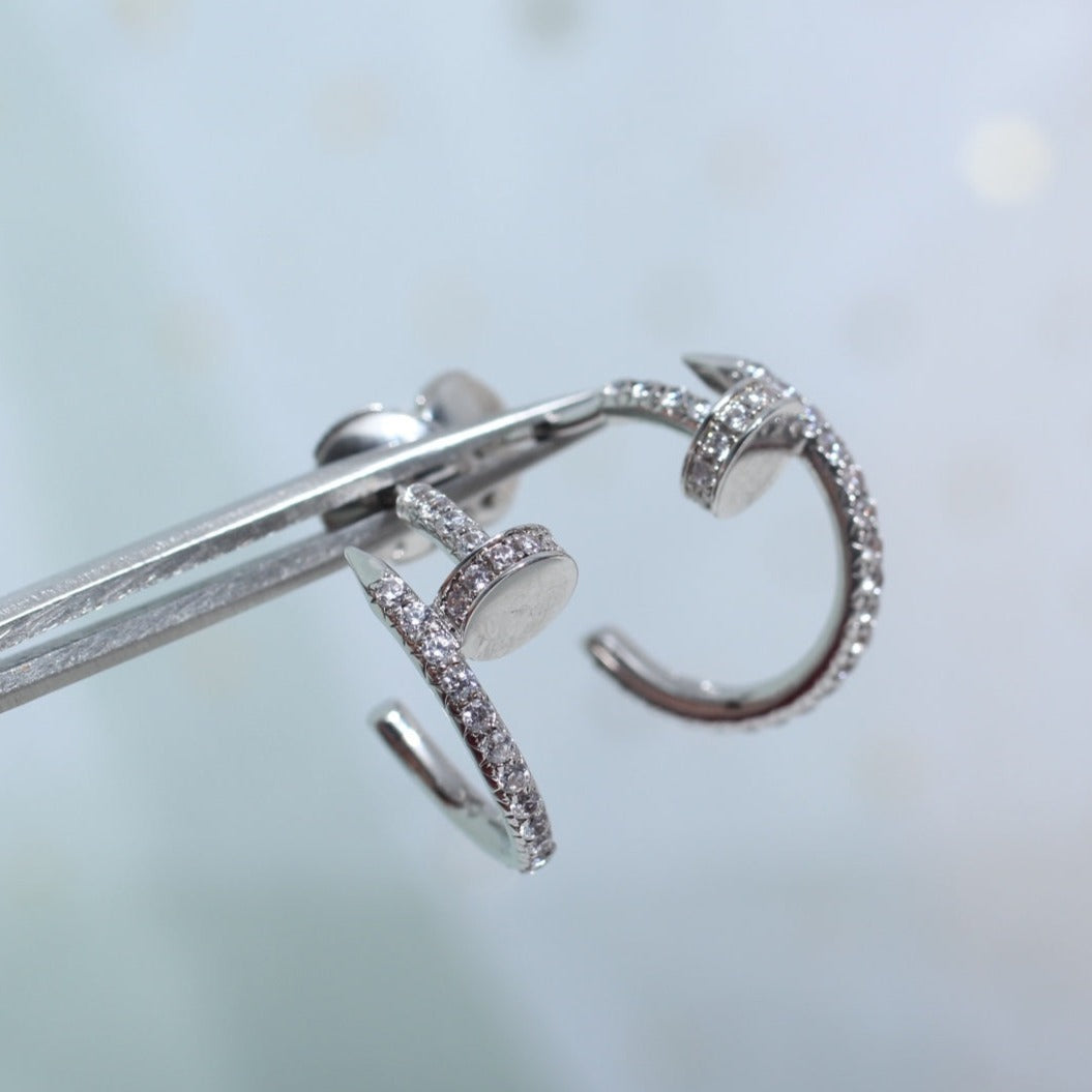 [VA]JUSTE EARRINGS 12.75MM SILVER DIAMOND