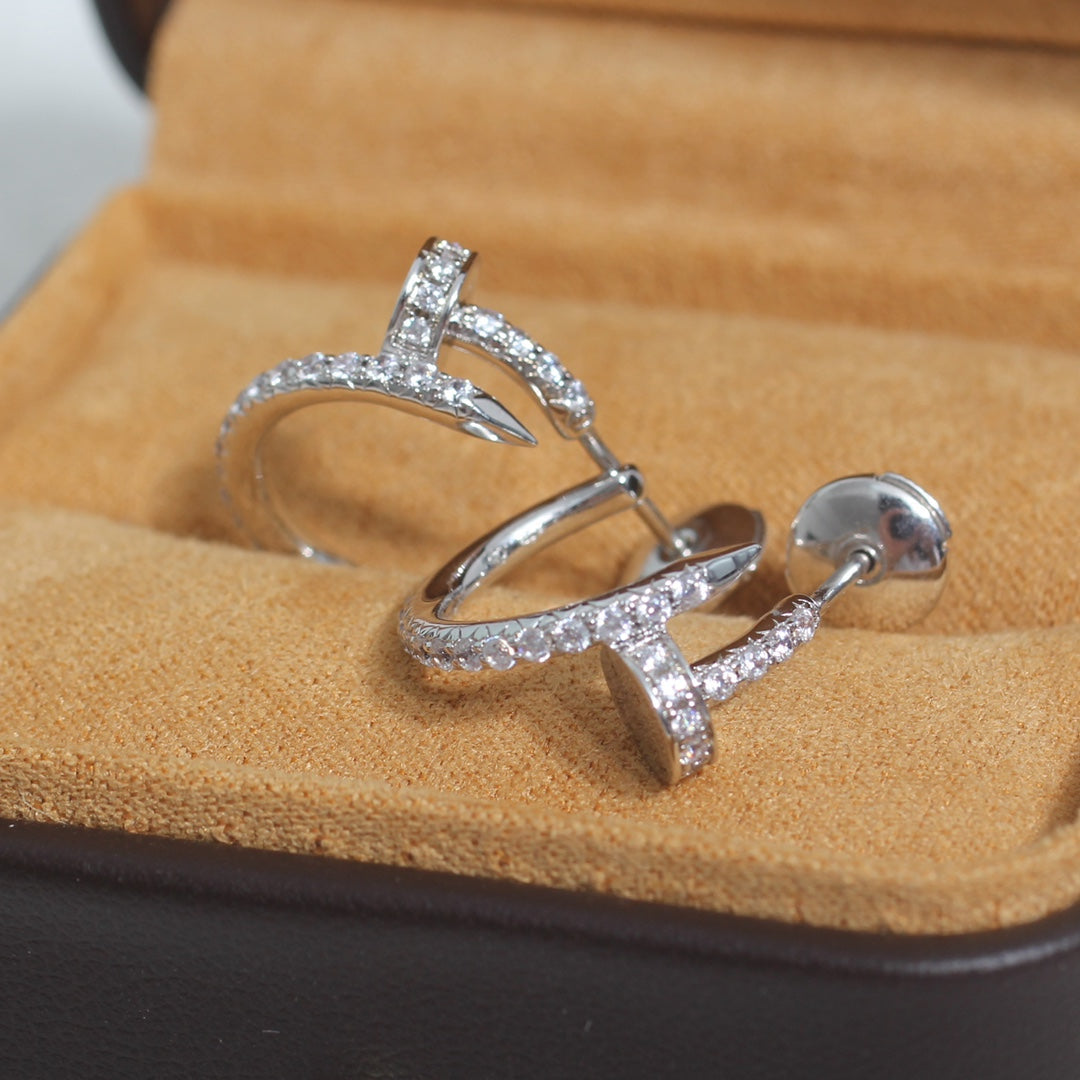 [VA]JUSTE EARRINGS 12.75MM SILVER DIAMOND