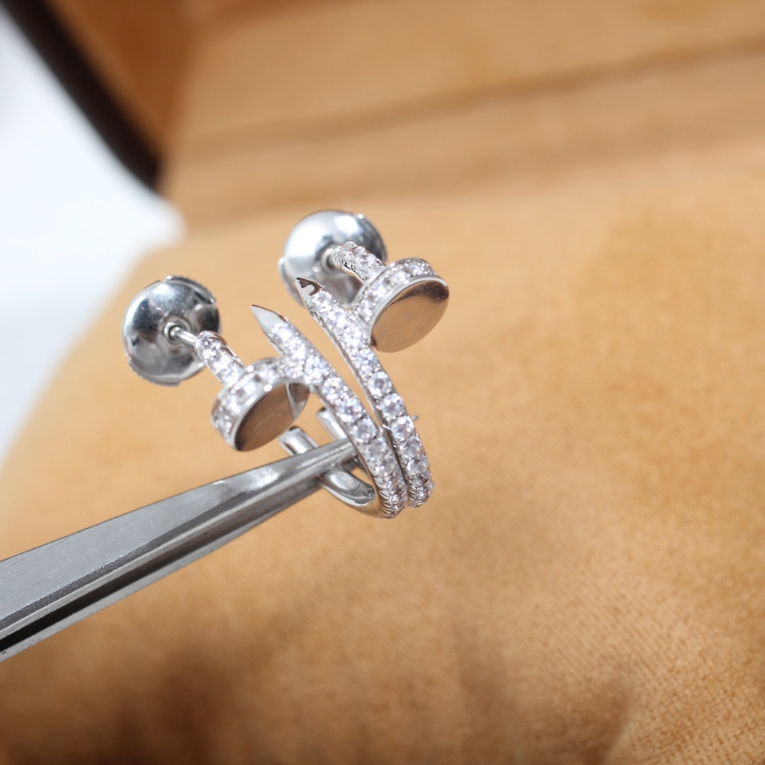 [VA]JUSTE EARRINGS 12.75MM SILVER DIAMOND
