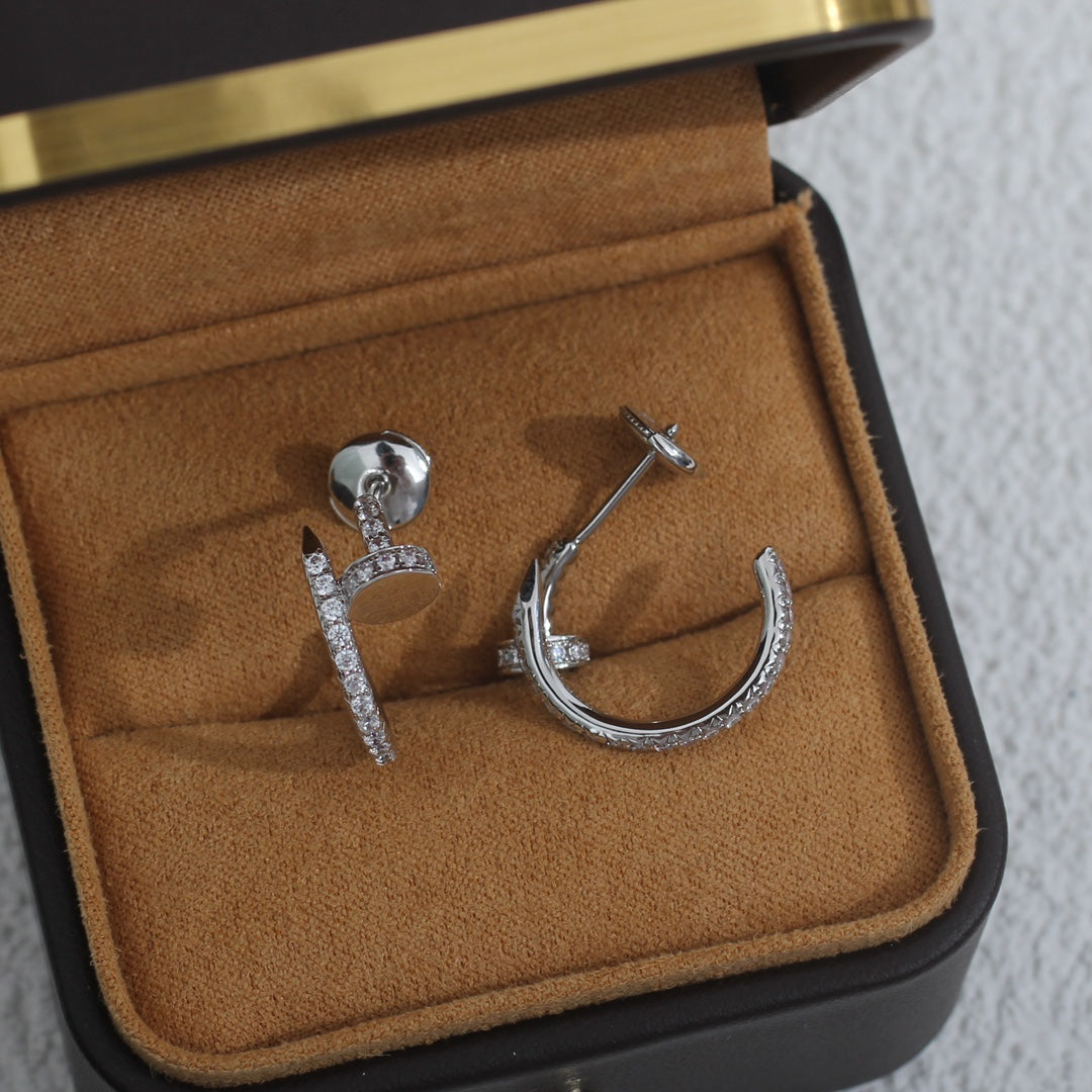 [VA]JUSTE EARRINGS 12.75MM SILVER DIAMOND