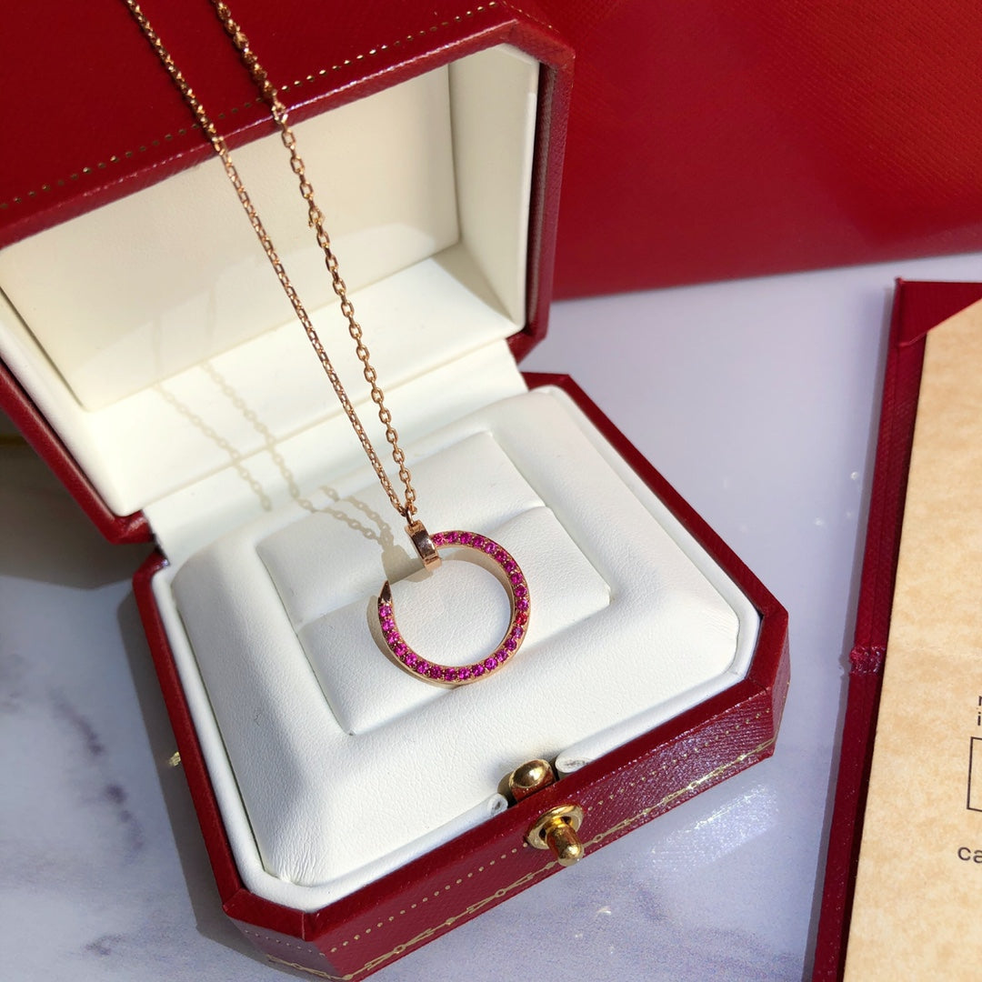 [VA]JUSTE HALSKETTE GOLD ROT DIAMANTEN