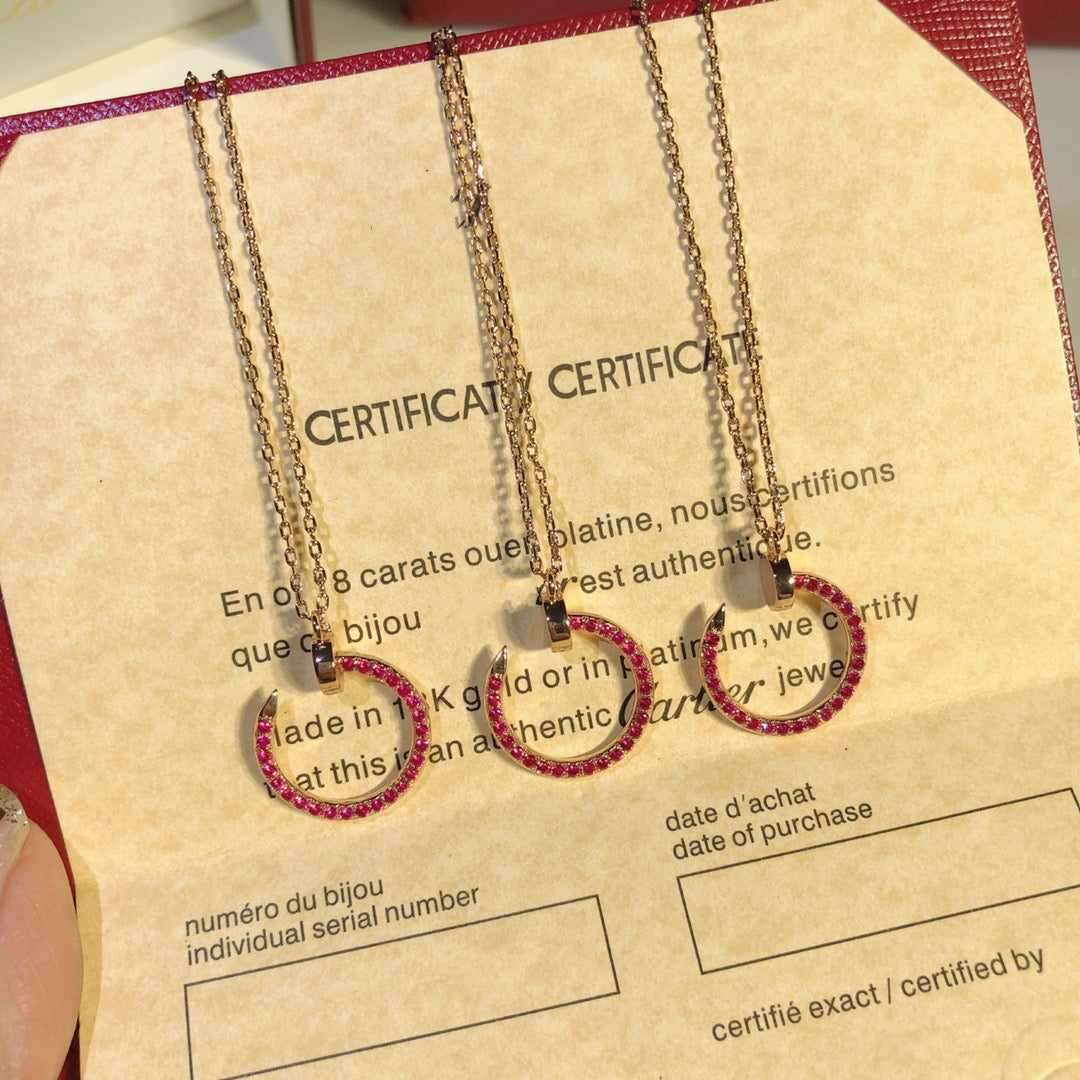 [VA]JUSTE HALSKETTE GOLD ROT DIAMANTEN