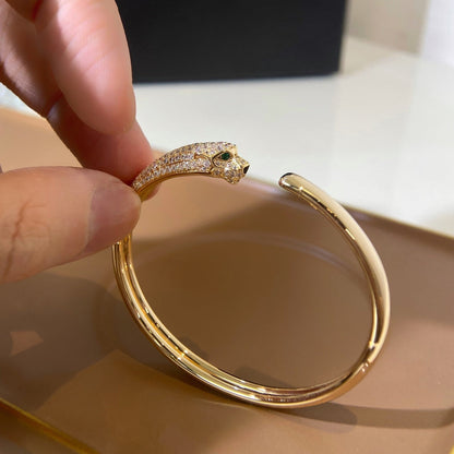 [VA]PANTHERE GOLD DIAMOND OPEN BRACELET