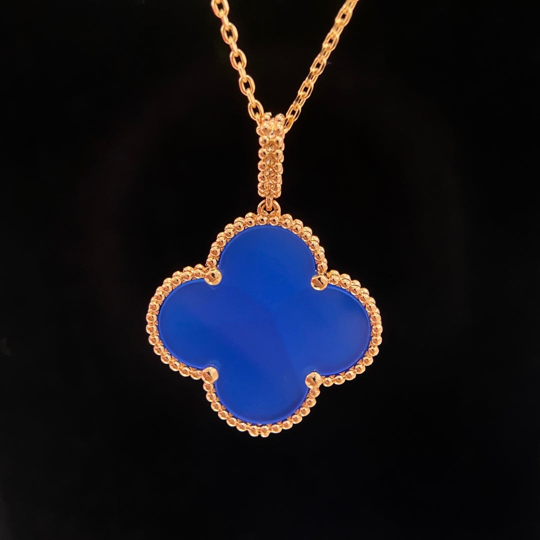 [VA]CLOVER 25MM HALSKETTE TÜRKIS ROSÉGOLD
