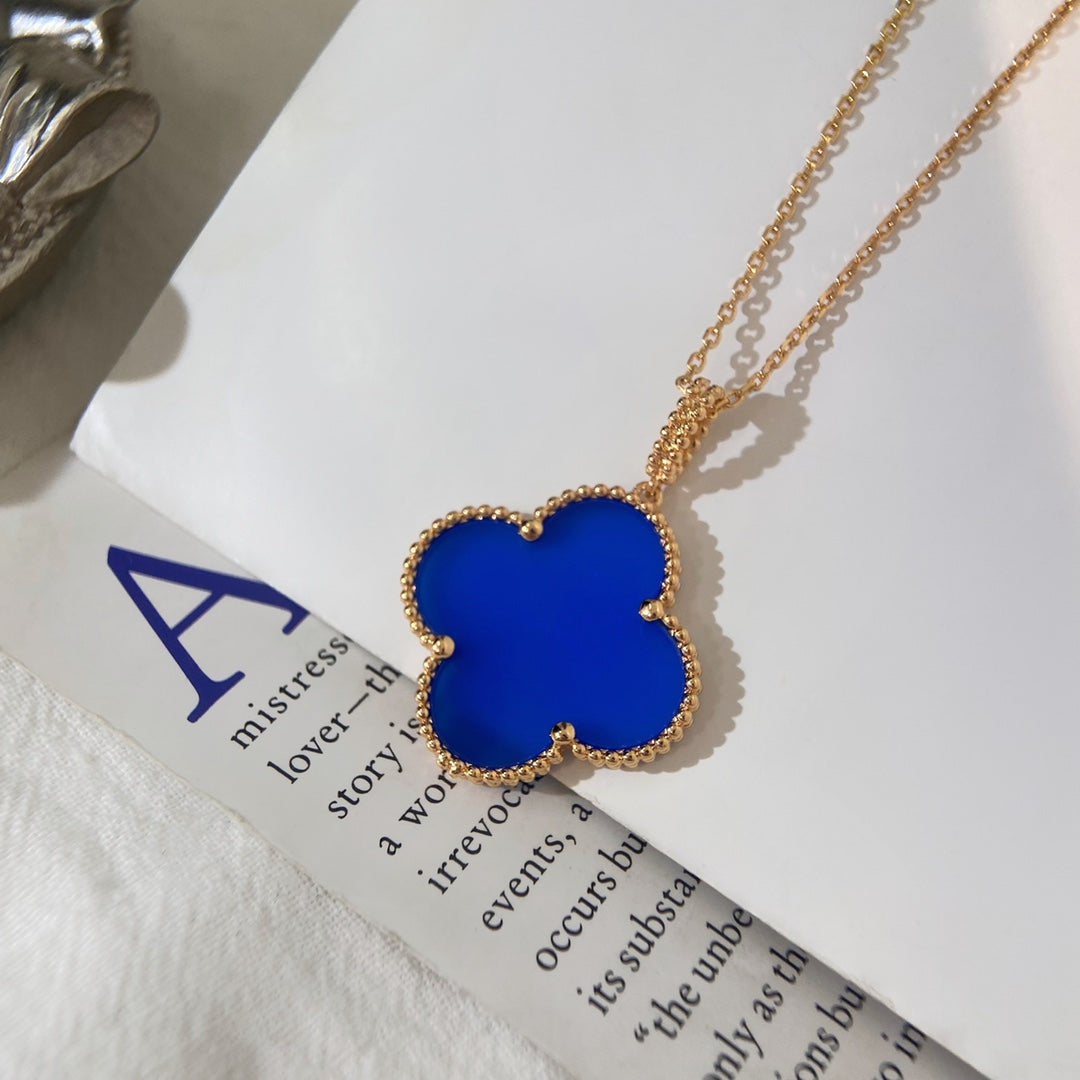 [VA]CLOVER 25MM HALSKETTE TÜRKIS ROSÉGOLD