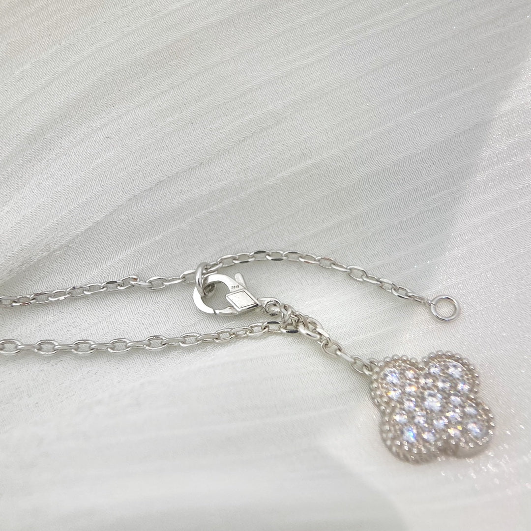 [VA]CLOVER 5 MOTIVE SILBER DIAMANT-HALSKETTE