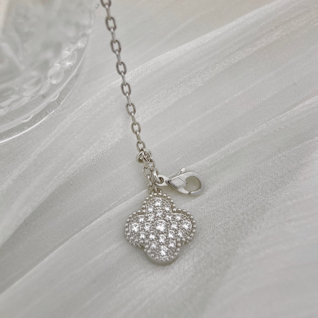 [VA]CLOVER 5 MOTIVE SILBER DIAMANT-HALSKETTE
