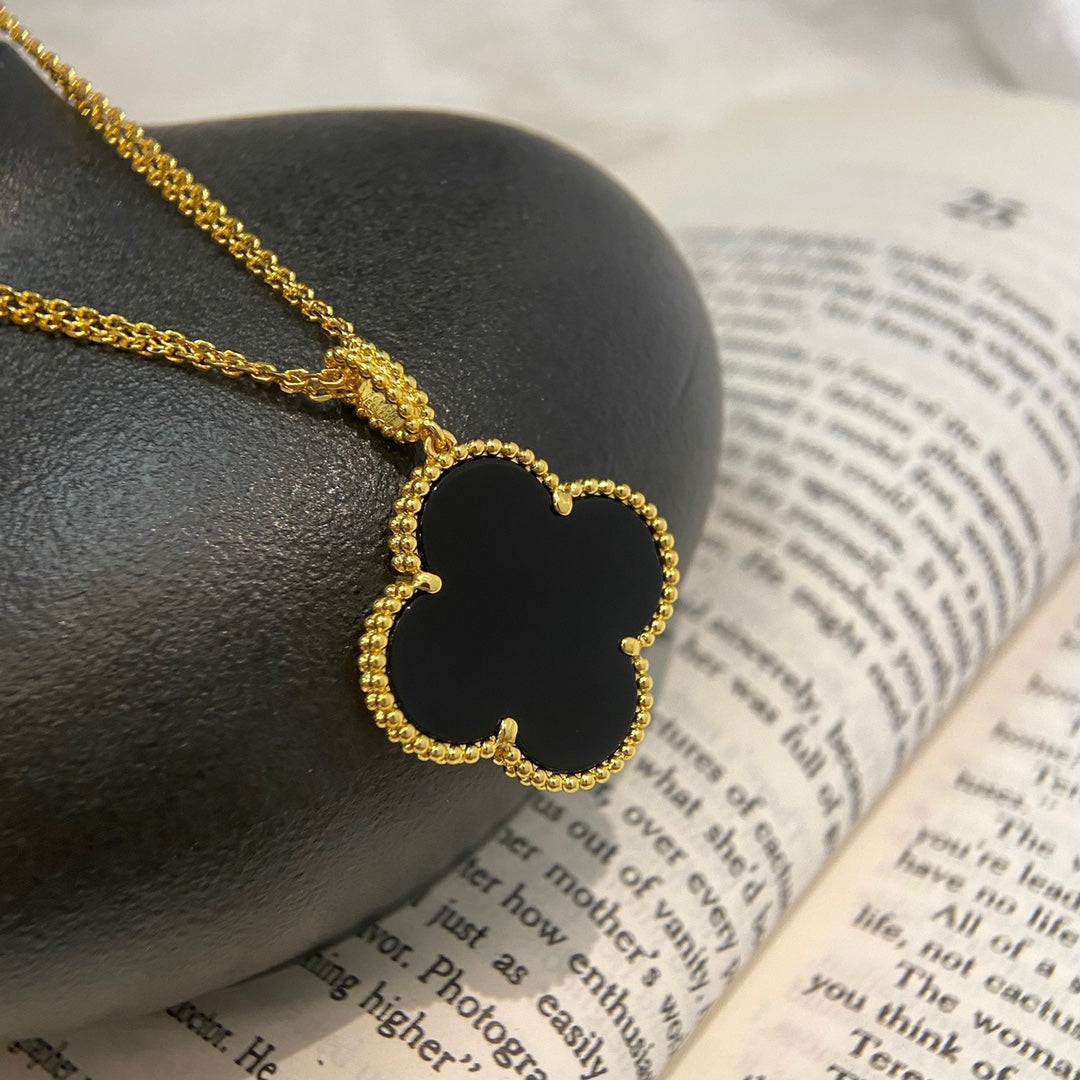[VA]CLOVER 25MM HALSKETTE GOLD ONYX