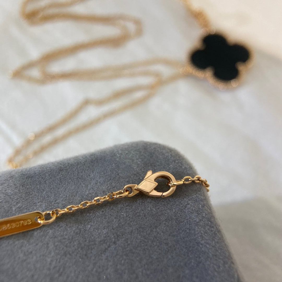 [VA]CLOVER 25MM HALSKETTE GOLD ONYX
