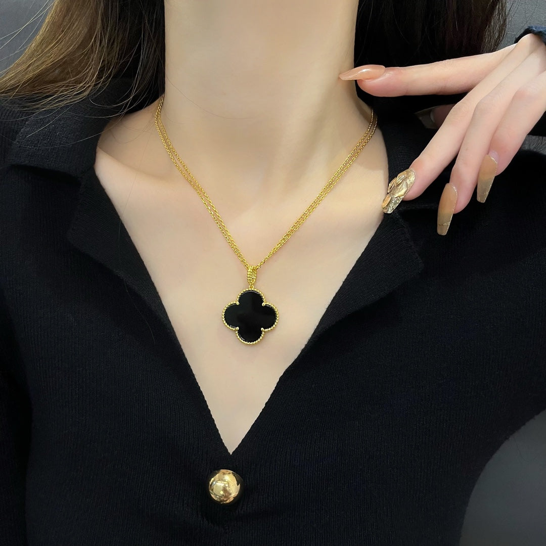 [VA]CLOVER 25MM HALSKETTE GOLD ONYX