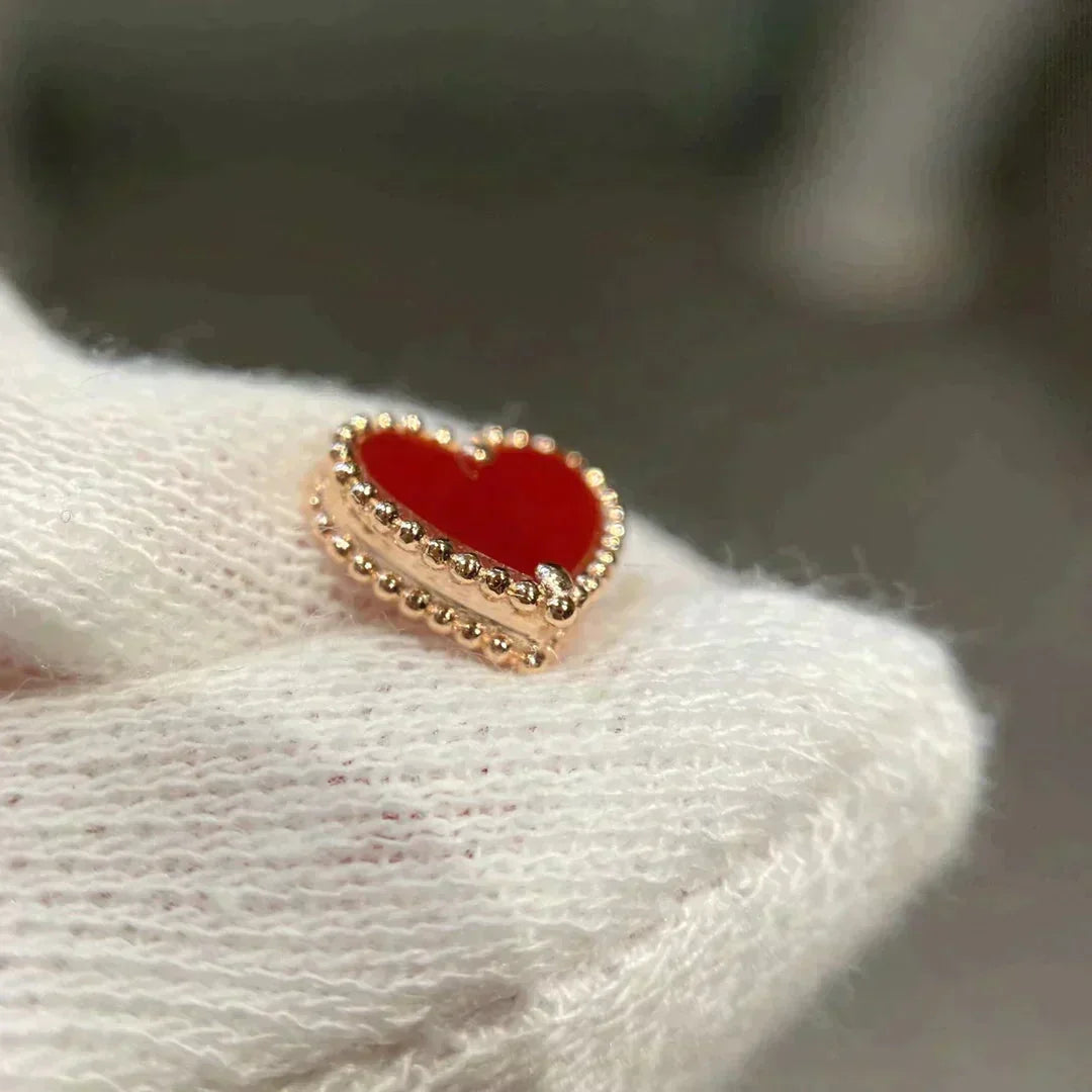 [VA]HEART CARNELIAN STUD EARRINGS