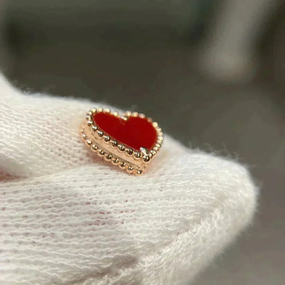 [VA]HEART CARNELIAN STUD EARRINGS