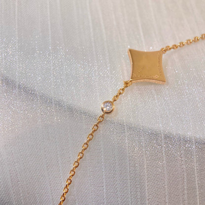[VA]COLOR STAR CARNELIAN PINK GOLD DIAMOND BRACELET