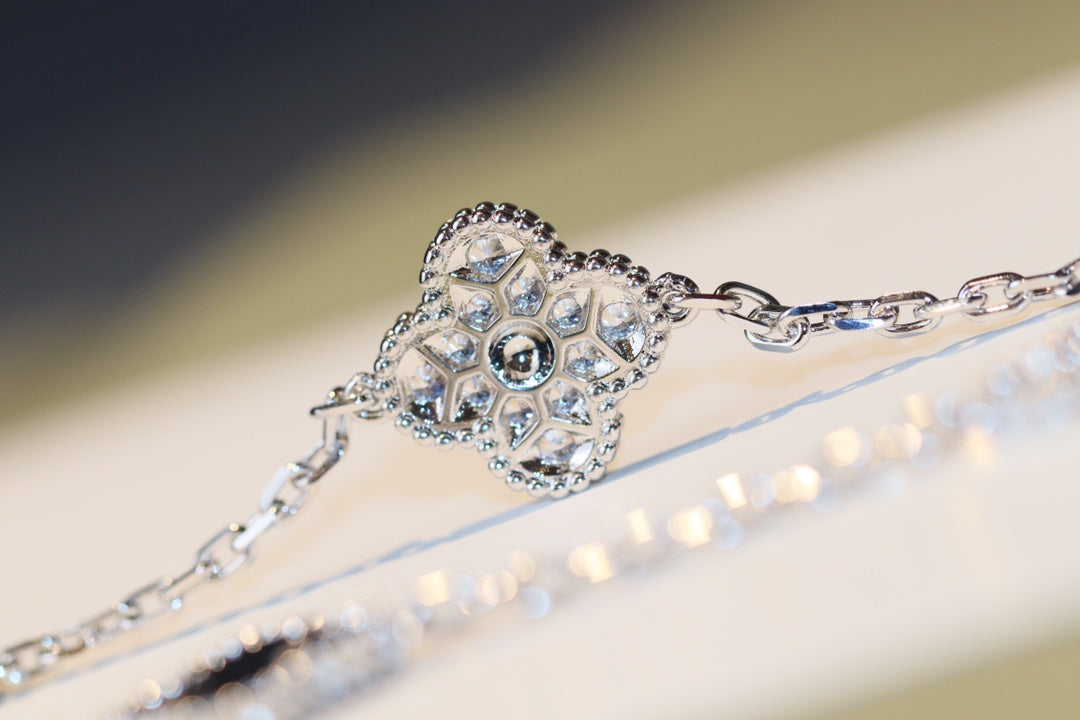 [VA]CLOVER 20 MOTIVE ONYX DIAMANT SILBER