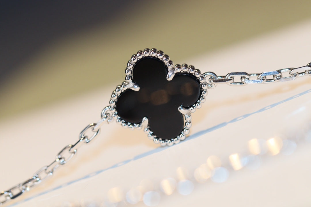 [VA]CLOVER 20 MOTIVE ONYX DIAMANT SILBER