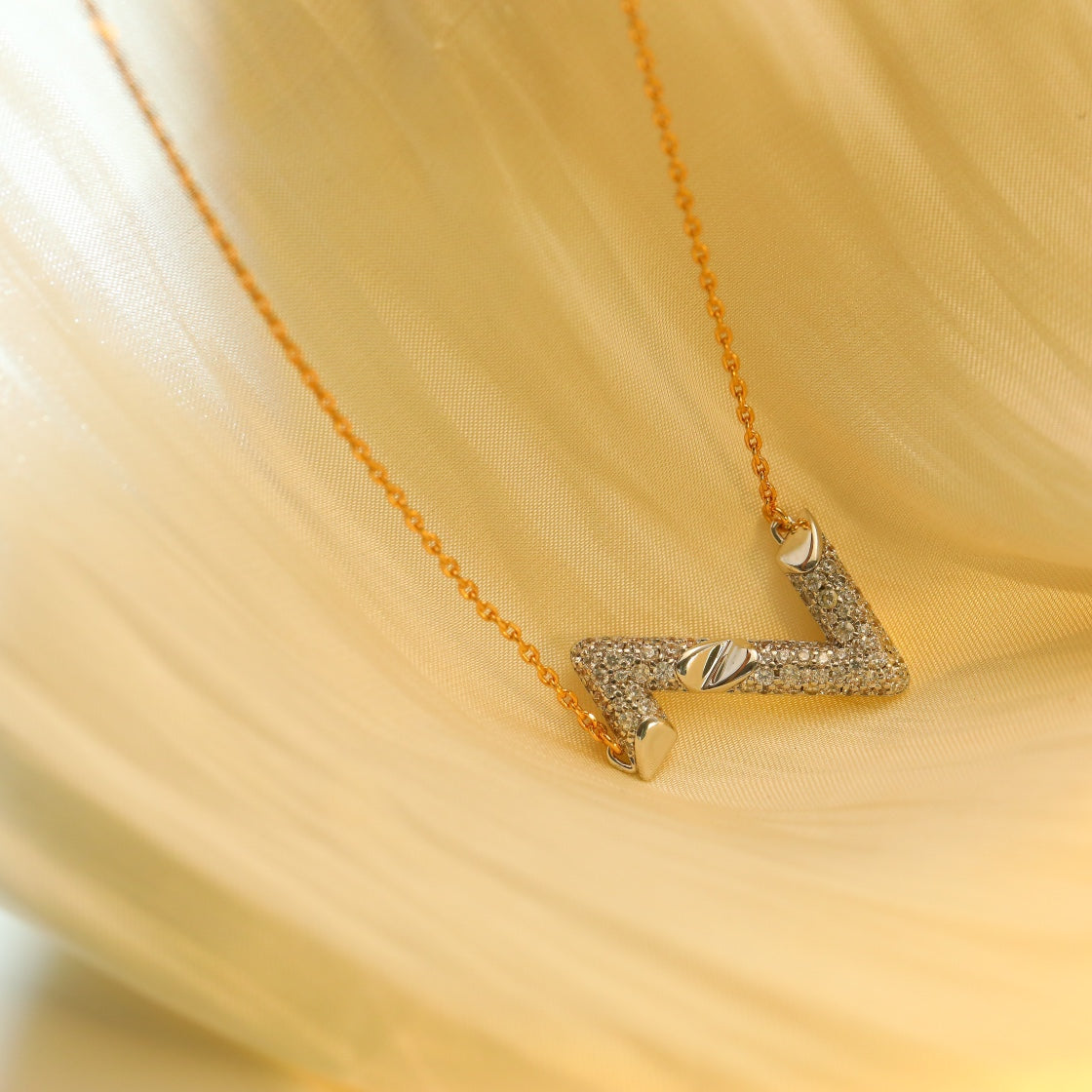 [VA]VOLT SILBER DIAMANT ANHÄNGER HALSKETTE