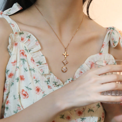 [VA]STAR AND SUN DIAMOND PINK GOLD NECKLACE