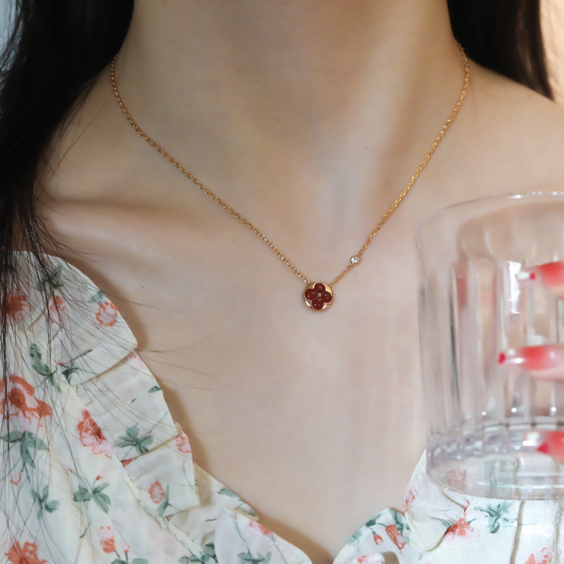 [VA]SUN ANHÄNGER ROSÉGOLD 1 DIAMANT HALSKETTE