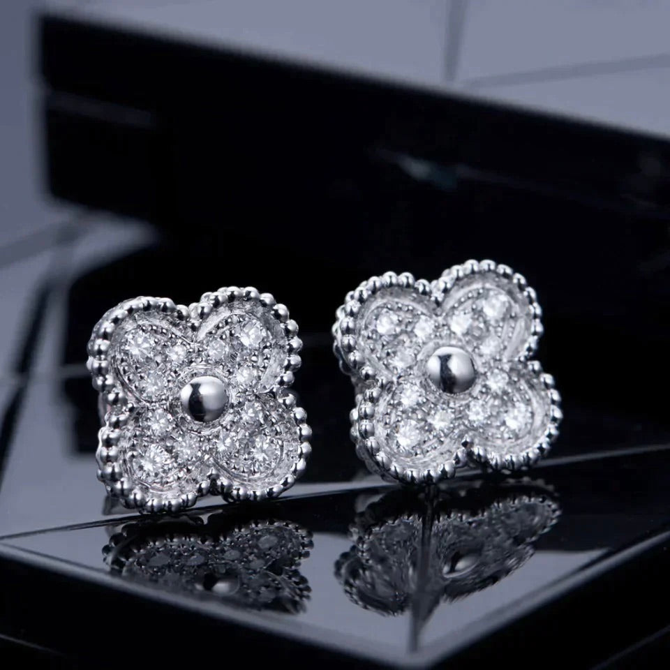 [VA]CLOVER 1 MOTIV DIAMANT-OHRSTECKER SILBER