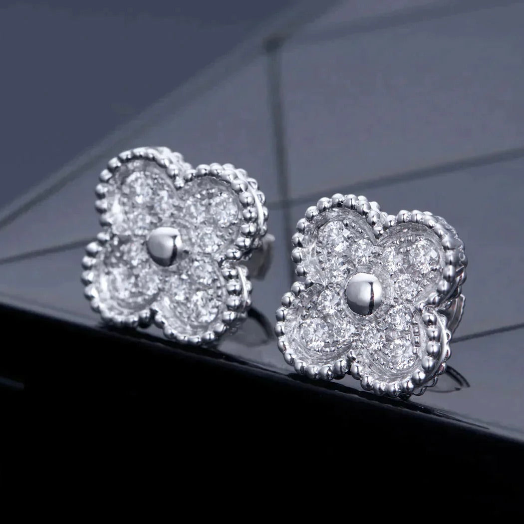 [VA]CLOVER 1 MOTIV DIAMANT-OHRSTECKER SILBER