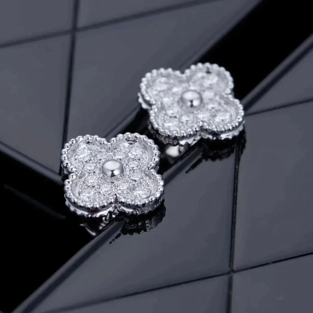 [VA]CLOVER 1 MOTIV DIAMANT-OHRSTECKER SILBER