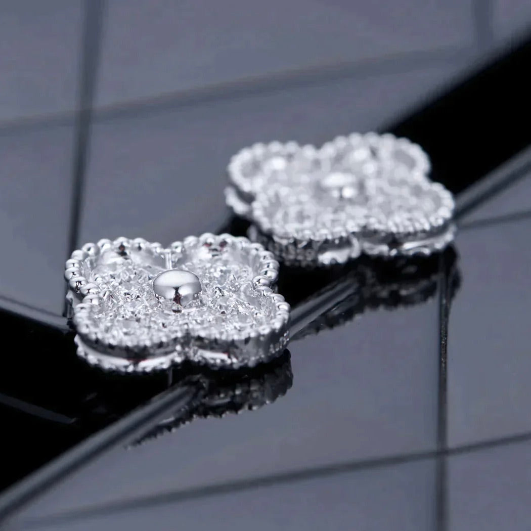 [VA]CLOVER 1 MOTIV DIAMANT-OHRSTECKER SILBER