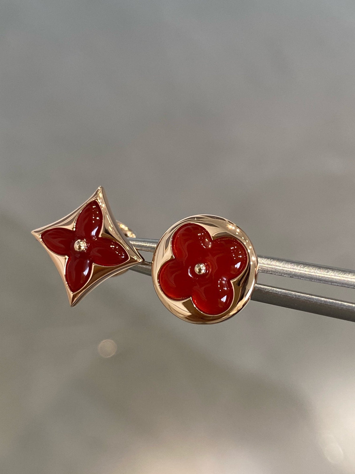 [VA]スター＆サン ピンクゴールド カーネリアン スタッドピアス