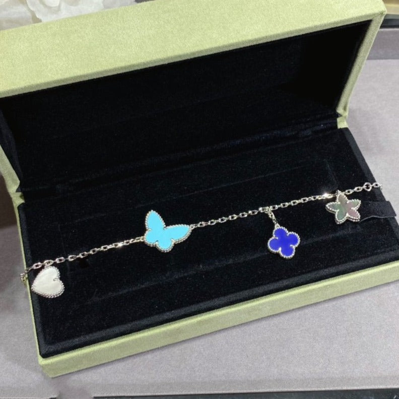 [VA]LUCKY SPRING SILBERARMBAND 4 MOTIVE