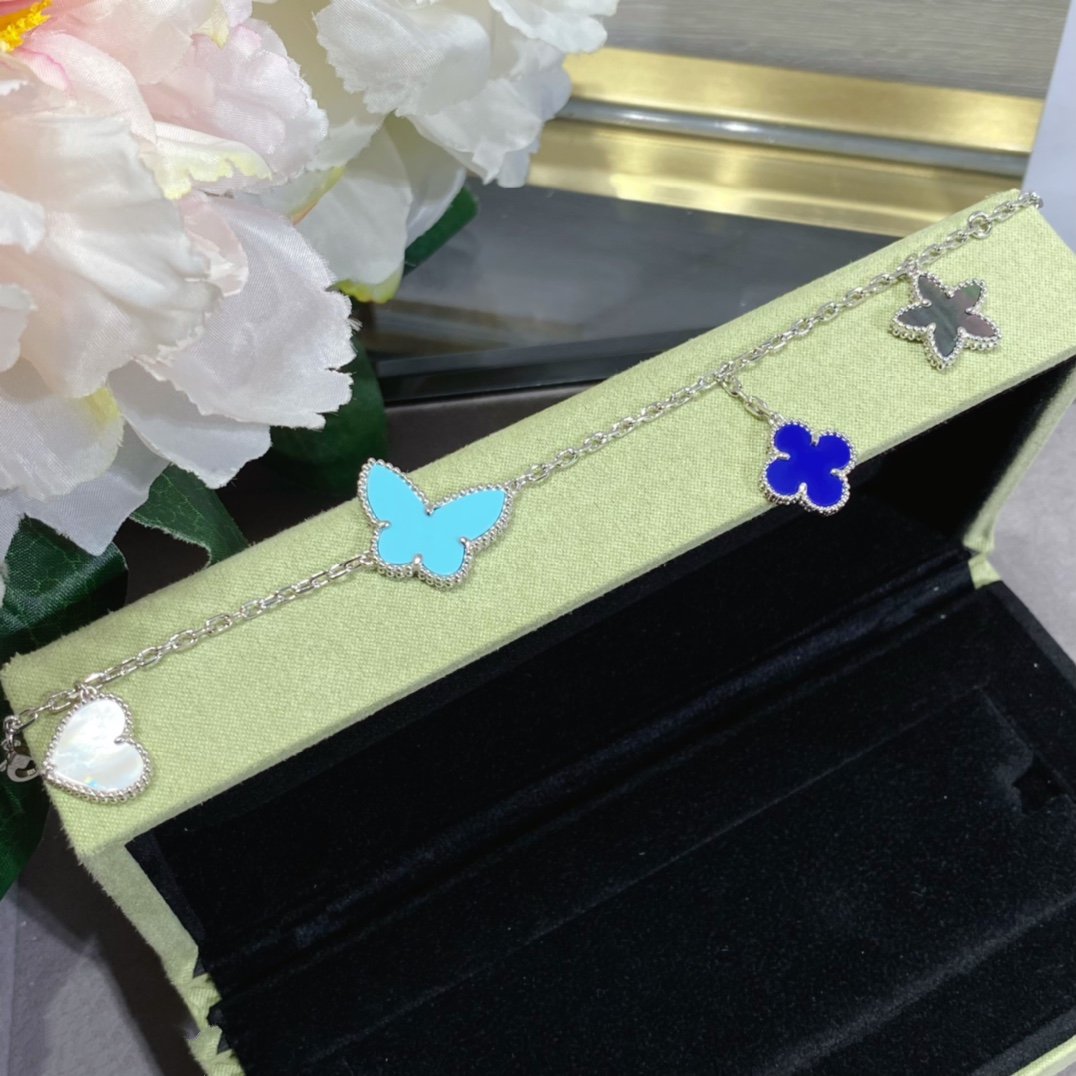 [VA]LUCKY SPRING SILVER BRACELET 4 MOTIF