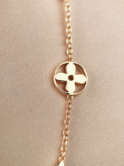[VA]STAR AND SUN 7 MOTIFS GOLD BRACELET