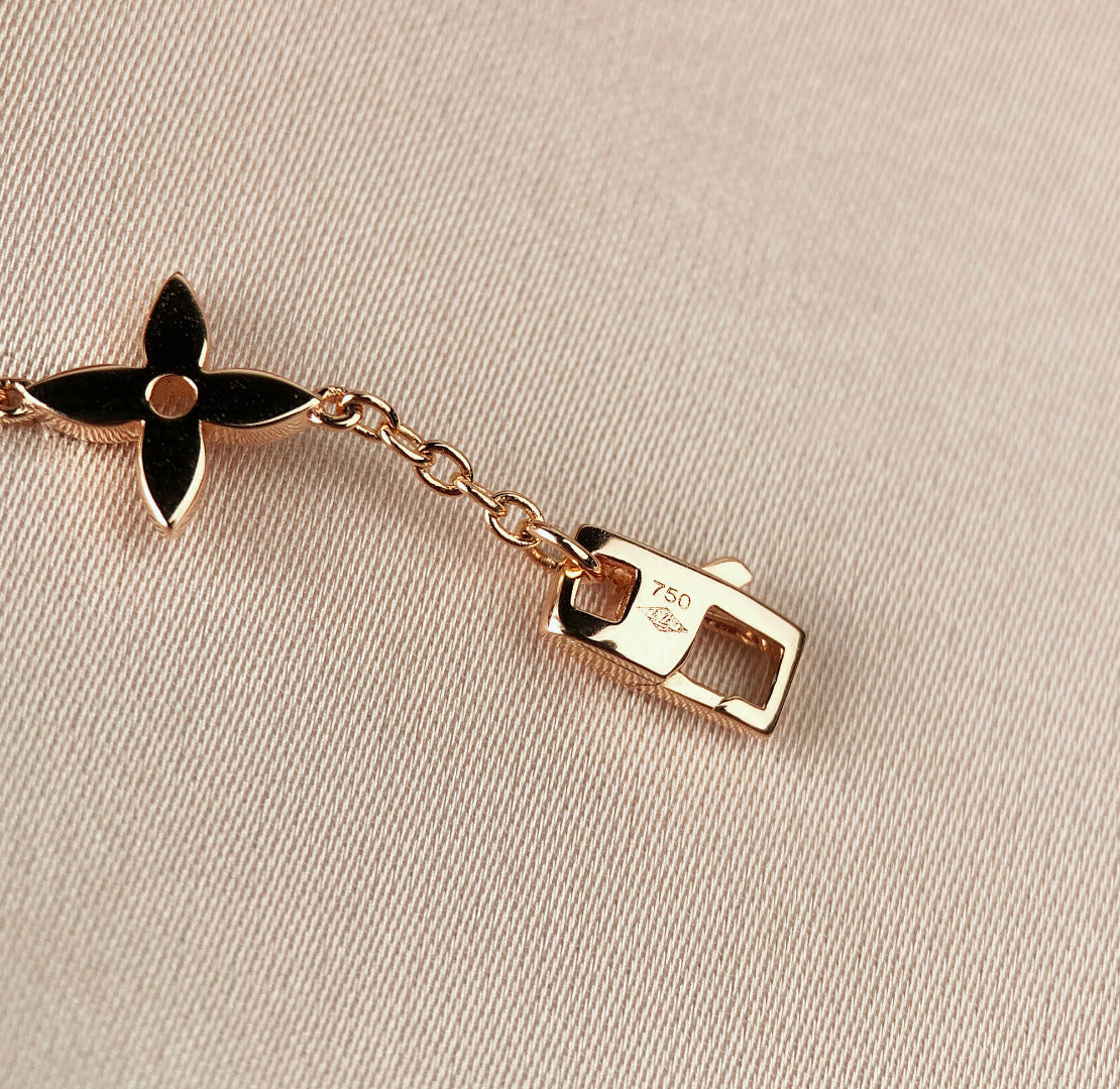 [VA]STAR AND SUN 7 MOTIFS GOLD BRACELET