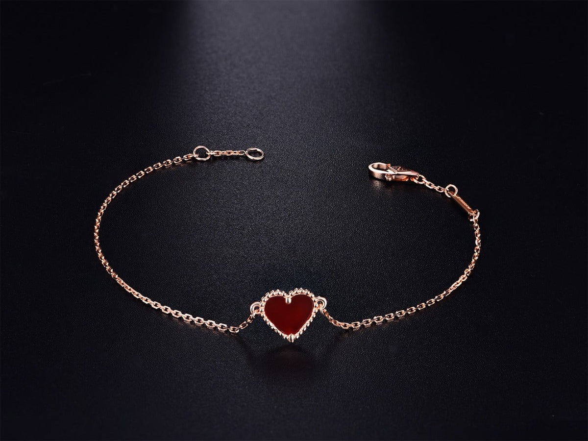 [VA]HERZ ARMBAND KARNELIAN ROSÉGOLD