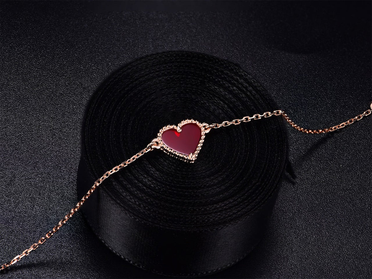 [VA]HERZ ARMBAND KARNELIAN ROSÉGOLD
