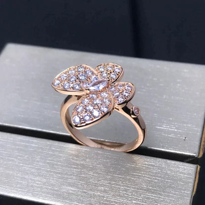 [VA]BUTTERFLY PINK GOLD DIAMOND RING