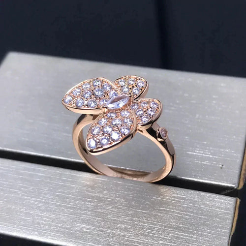 [VA]BUTTERFLY PINK GOLD DIAMOND RING
