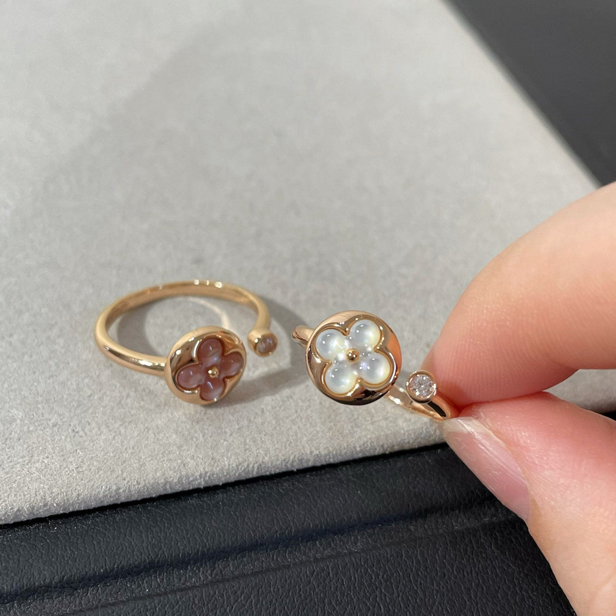 [VA]SUN 1 DIAMOND PINK MOP RING