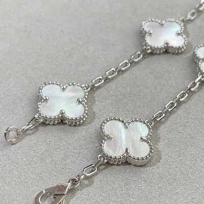 [VA]LUCKY CLOVER 5-MOTIF BRACELET - WHITE MOTHER-OF-PEARL COLLECTION