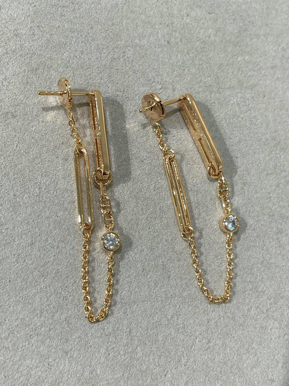 [VA]CHAINE CHAOS DIAMOND DROP EARRINGS