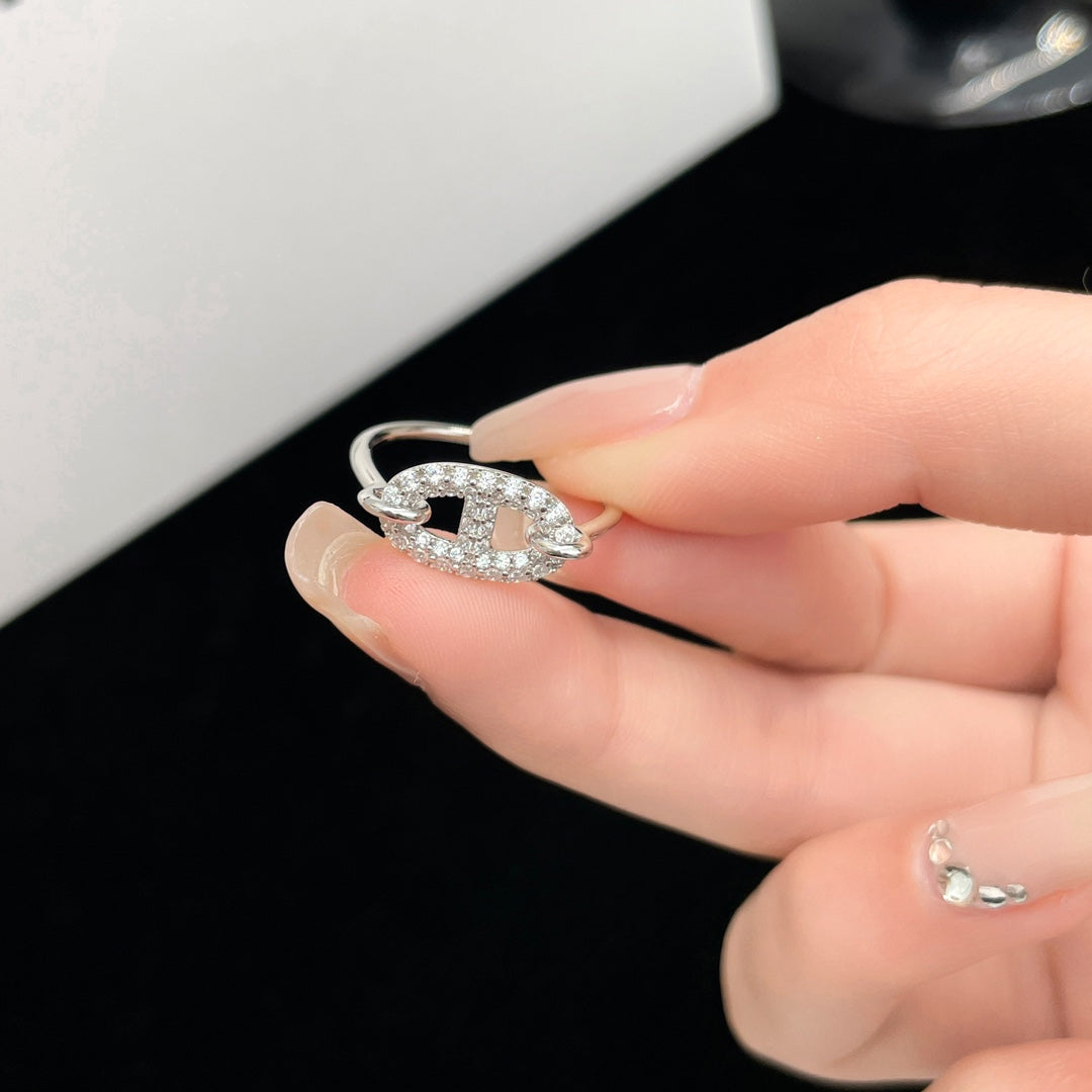 [VA]RONDE SMALL SILVER DIAMOND RING