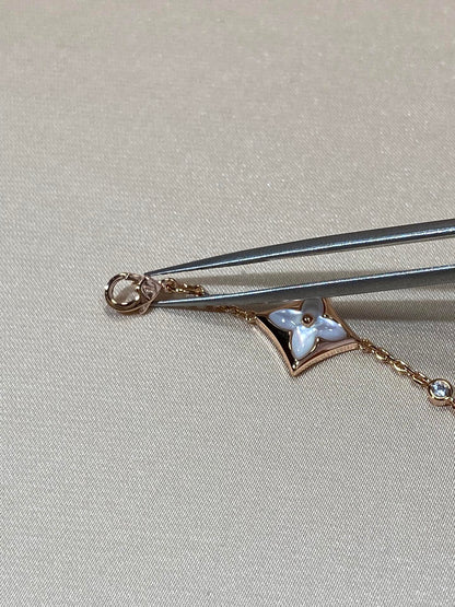 [VA]STAR 4 MOTIF MOP DIAMOND PINK GOLD BRACELET