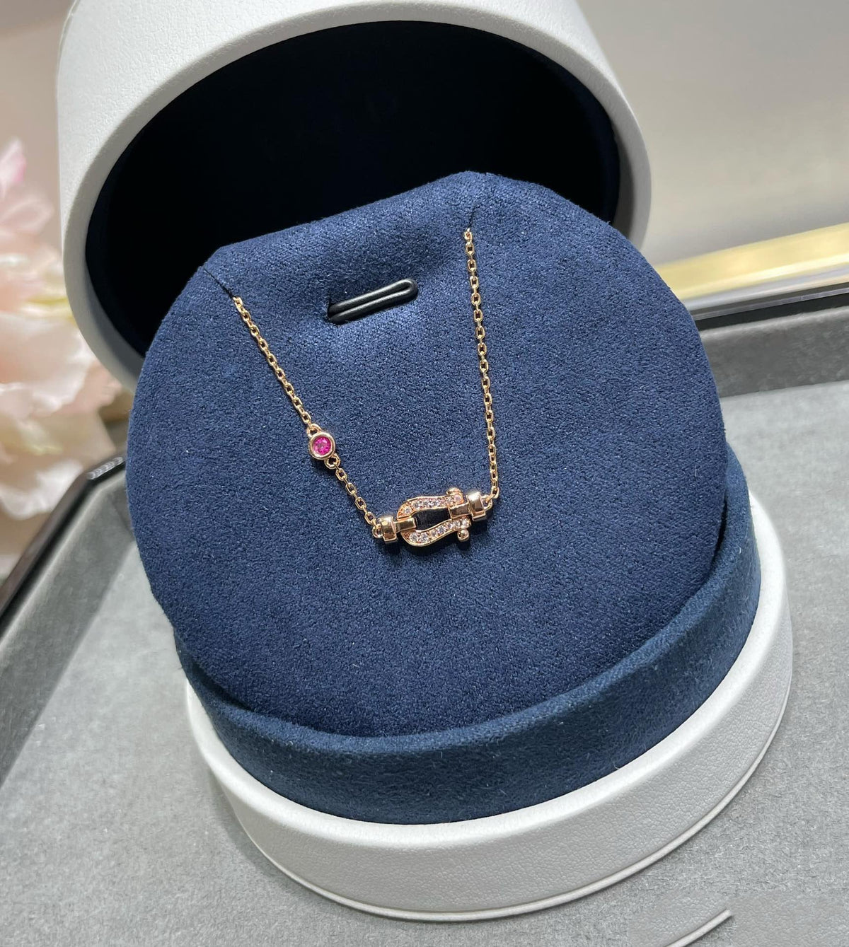 [VA]FORCE 10 DIAMOND CHAIN LINK PINK GOLD BRACELET