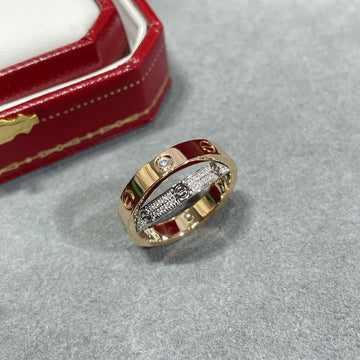 [VA]LIEBE PINK GOLD SILBER DIAMANT DOPPELRING