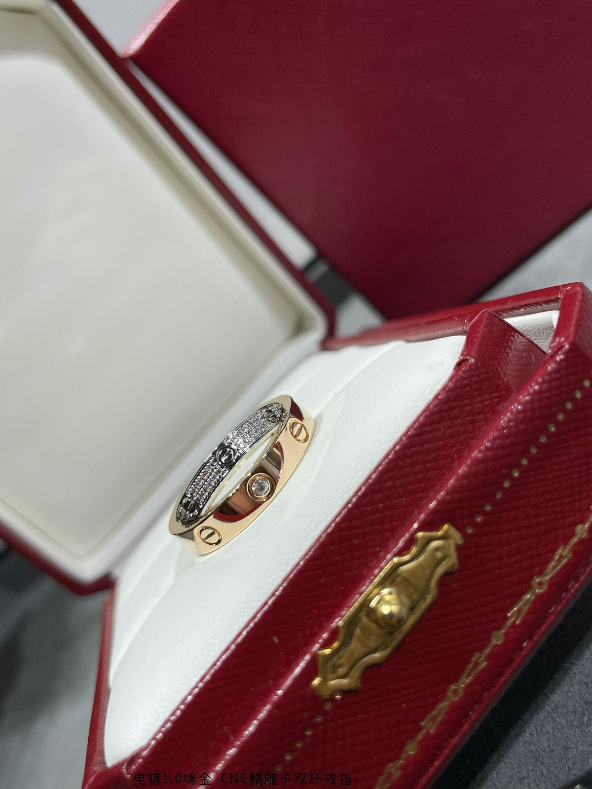 [VA]LIEBE PINK GOLD SILBER DIAMANT DOPPELRING