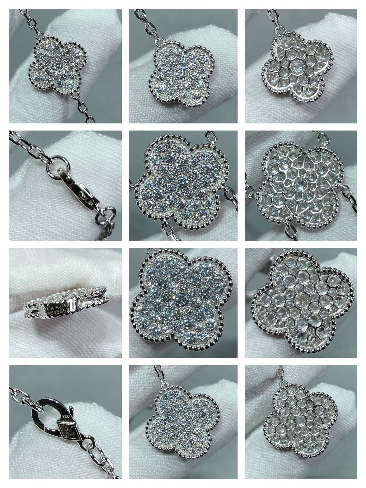 [VA]CLOVER 6-MOTIV-HALSKETTE MIT DIAMANT-PAVÉ
